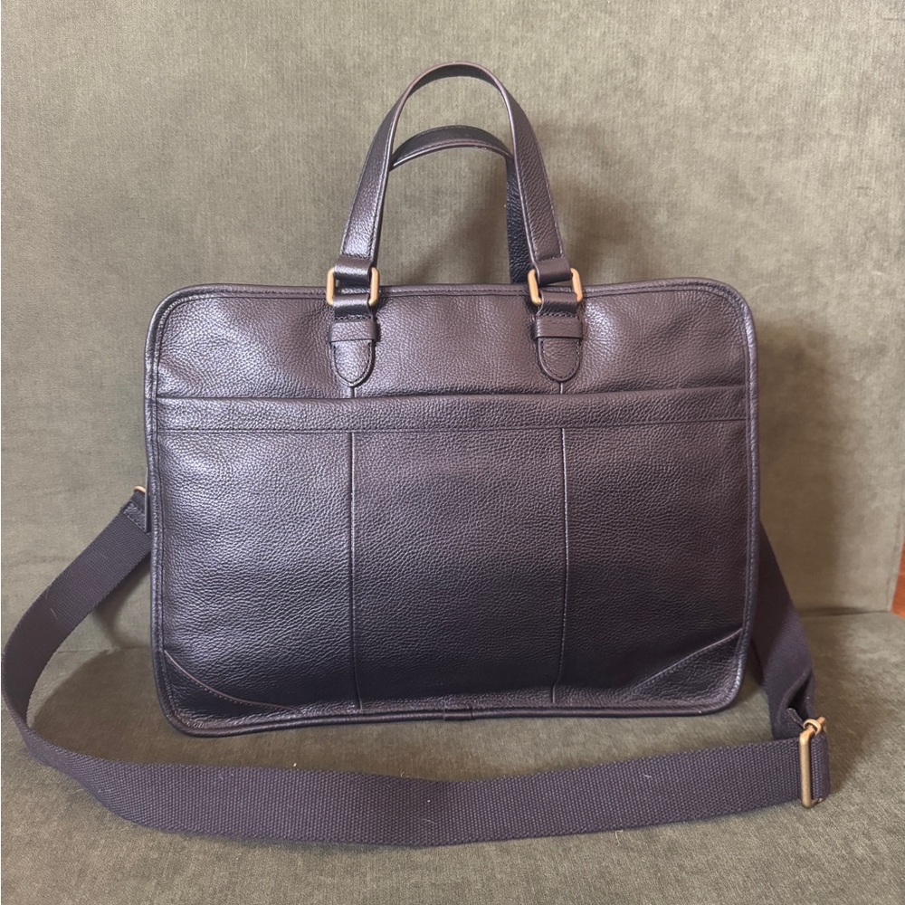 FOSSIL BLACK LEATHER BRIEFCASE | like new